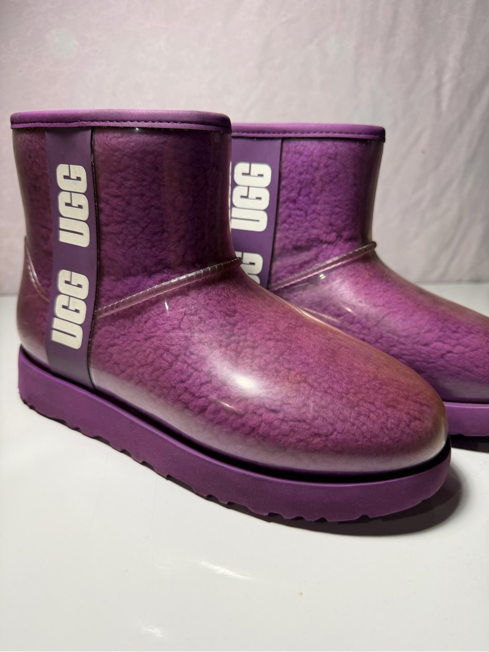 UGG Women's Purple Short Rain Shearling Boot